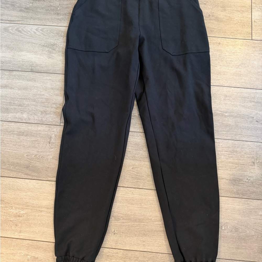 SPANX Black Joggers with Front Patch Pockets